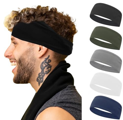 Image of Sweat Headbands for Men,6 Pack Workout Sports Hairband for Gym, Ideal for Fitness,Running,Cycling,Hike