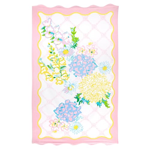 Lilly Pulitzer Scalloped Oversized Pool and Beach Towel 40 x 72 Large Cotton Towel for Adults Lilly Garden Home