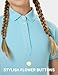 FitsT4 Sports Girls Equestrian Shirt Short Sleeve Horse Riding Polo Shirts Button UP Horseback Show Shirt Kids Summer Tops LightBlue Medium