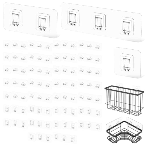 48Pcs Shower Shelf Adhesive Replacement,Waterproof Wall Hooks Set