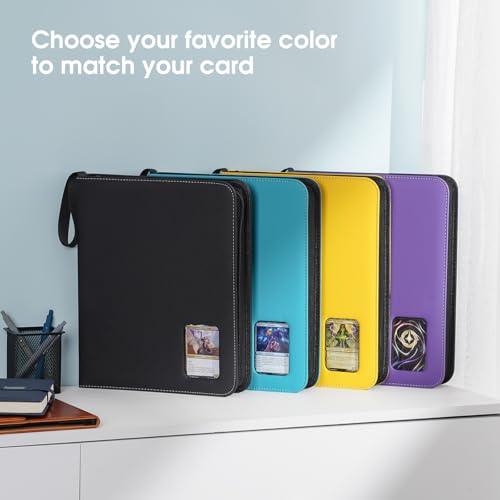 ProCase 900 Pockets Card Binder with Clear Window for Trading Cards, 9 Double Sided Pockets Cards Colletction Album Holder with Removable Sleeves for MTG, TCG, Sports Cards, Football Cards -Black