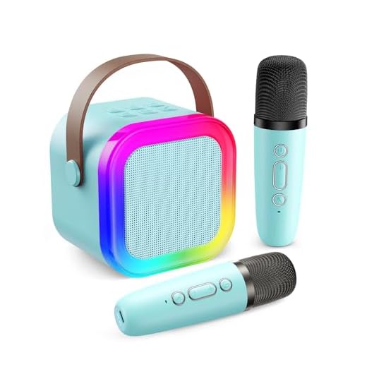 Fede Karaoke 2 Micrófonos para Niños, Mini Karaoke Infantil Micrófonos Inalámbricos Altavoz Bluetooth Portátil con Efectos de Cambio de Voz y Luces LED, Mejores Juguetes Regalos para Niñas y Niños