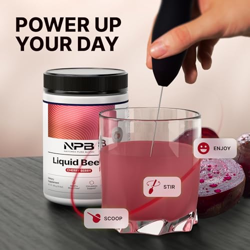 Image of Nature's Pure Blend Organic Beet Root Powder - Nitric Oxide Booster L-Arginine - Liquid Beets for Blood Flow Circulation & Energy - Pre-Workout Endurance Support - 8,000 MG