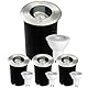 JNR 4er Set Bodenstrahler Außen Schwenkbar GU10 IP67 Wasserdicht mit LED 5W 3000K Warmweiß, Bodeneinbaustrahler Aussen 230V Bodenleuchten Außen, Silber