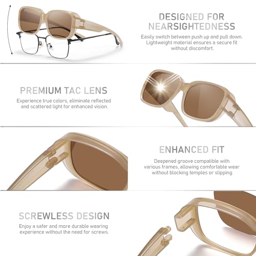 HAOLOTA Fit Over Glasses Sunglasses for Women Polarized, Small Cat Eye Sunglasses Wear Over Glasses Driving UV Protection3