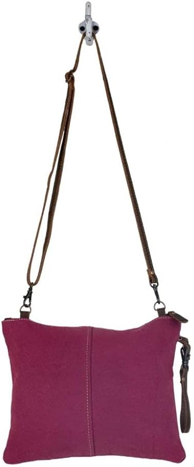 Myra Bag Fuchsia Small & Crossbody Bag Upcycled Cotton & Leather S-2881