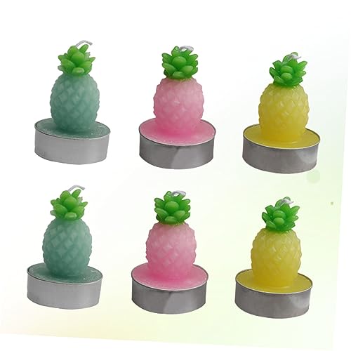 Ciieeo DJ2301TB20DY 12Pcs Tea Lights Candles Tea Light Candles Paraffin Wax Candles Mixed Color Candles Romantic Candles Decorative Candles Tealight Candle Decor Fruit Shape Candles Plant Pineapple thumb #1