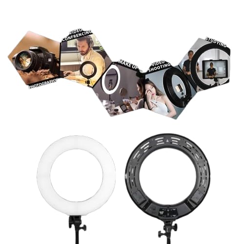 18 Inch LED Ring Light with Adjustable Tripod Stand, Mobile Holder & Remote Control | Dimmable Ring Light for Makeup, YouTube, Photography, Video Recording, Live Streaming & Selfie-image-0