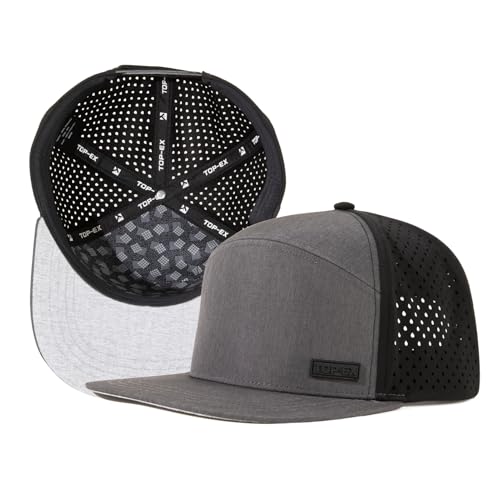 UVCoolix™ Cooling Sweatband Flat Bill Golf Baseball Cap,Breathable Sun Protection,Water-Resistant Snapback Performance Hat