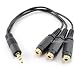CablesOnline 3.5mm (1/8") TRS Male Plug to 3x Female Stereo Audio Splitter, (AV-Y01F3)