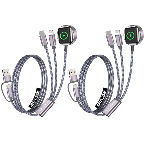Image of 2Pack Travel Essentials,Multi Charging Cable for Apple Watch Charger Gray