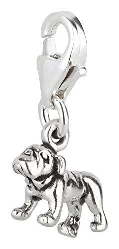 Charm Anhänger Hund kleine Bulldogge 2 aus 925 Sterling Silber (10x9mm)