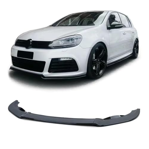ZGGRB VW ゴルフ MK6 6R R20 GTI GTD 2009-2013 用フロントリップスポイラー マクストンスタイル ABSプラスチック スプリッターバンパーチン ボディキット 改造アクセサリー(Carbon fiber look)