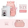 Amythe Schultasche Mädchen Rucksack Schule Mädchen, Atmungsaktiv Schulrucksack für Mädche 1. - 5. Klasse, Lässiger Schulranzen Kinder für Grundschule Mittelschule, Rosa #2