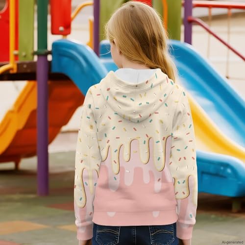 Image of Coloranimal Unisex Girls and Boys Long Sleeve Hoodies Hoody Athletic Pullover Sweatshirts Tops Age 6-16year