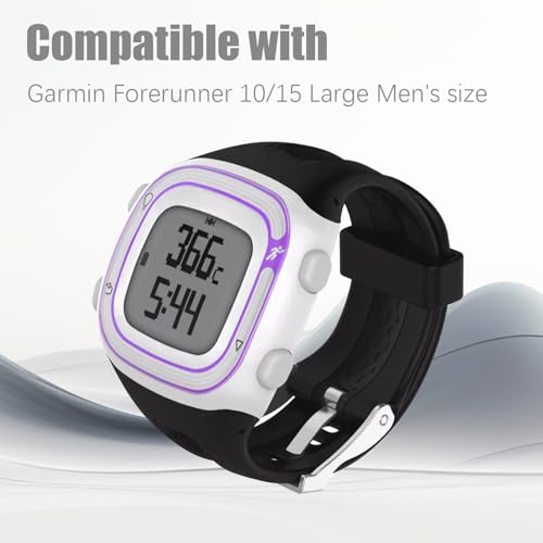 INF Black Silicone Replacement Strap for Garmin Forerunner 10/15-11.7x9.7cm Fitness Tracker Band - Image 4