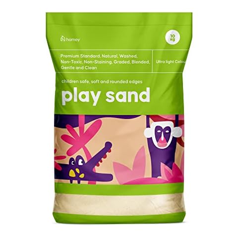 Children’s Play Sand, Non Toxic, Premium Grade,, 10KG Natural Washed Play Pit Sand, Safe for Kids, Pets and Aquarium, Tested to BS EN 1177 Standards Cover