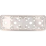 Amig - Perforierte Anschlussplatte | 185 x 65 x 2,2 mm | Befestigung von Holzkonstruktionen | Für Pfeiler-Träger-Verbindungen, Spleiße und Reparaturen | Mattierter Edelstahl