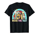 Rock The Test Funny Pencil Rainbow Boy Girl Student Teacher T-Shirt