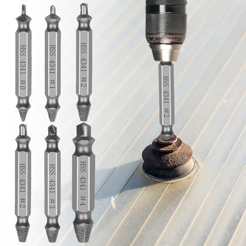 Damaged Screw Extractor Tools Sets, Stripped Screws Nuts & Bolts Drill Bit Tools for Easy Removal(Sliver)