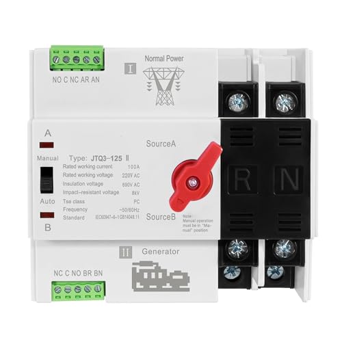 Commutateur de transfert automatique 100A 220V mini ATS 2P pour groupe électrogène