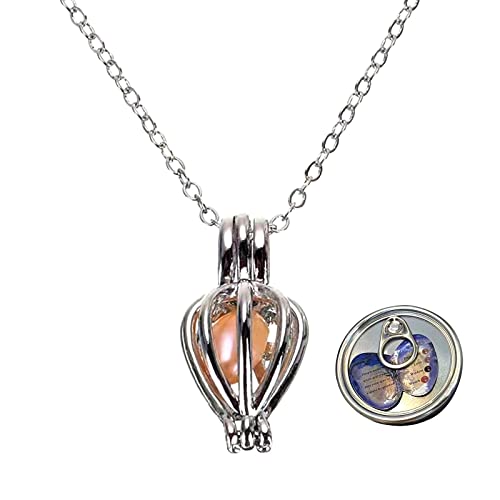 Love gift set natural pearl oyster (freshwater pearl) with silver necklace to put the love pear