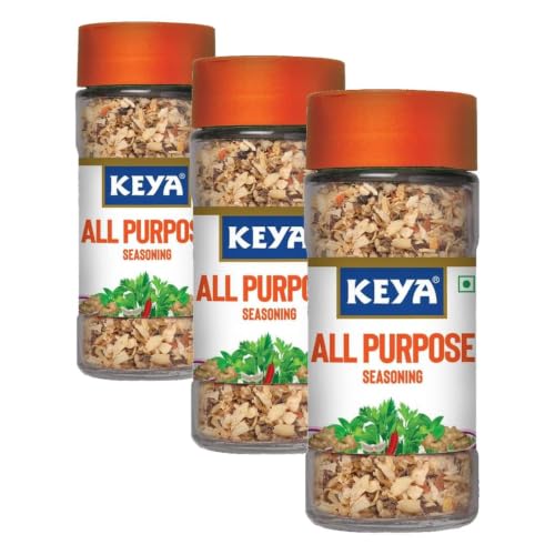 Image of Keya All Purpose Seasoning 60gm l Natural & Healthy Spice Blend for Pizza, Pasta| Glass Bottle | Premium Herbs and Spices, 60gm (Pack of 3)