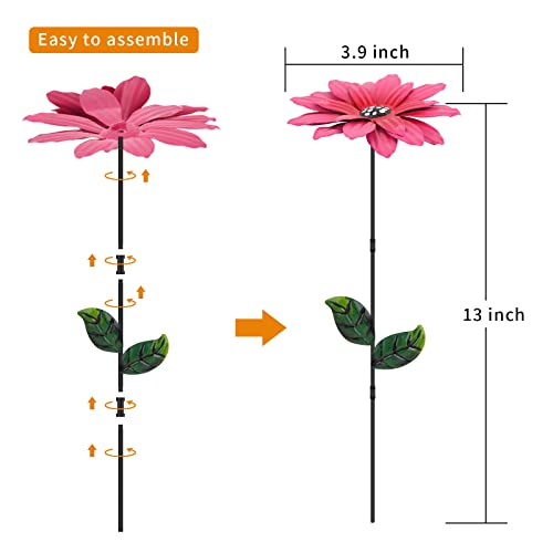 3Pcs/Set Metal Daylily Flower Garden Stakes,Metal Flowers Outdoor Decor Stake Yard Art Decoration,Garden Metal Plant Flowers Stick Spring Patio Decor (3 Pcs) #TOP1