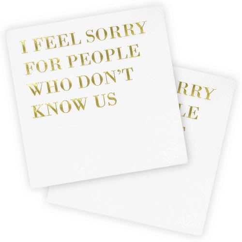 100 Pack Funny Cocktail Napkins Disposable Paper Quote