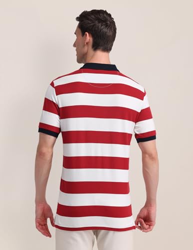 Image of U.S. Polo ASSN. Striped Slim Fit Polo T Shirts for Men - 100% Cotton, Half Sleeves Mens Tshirt