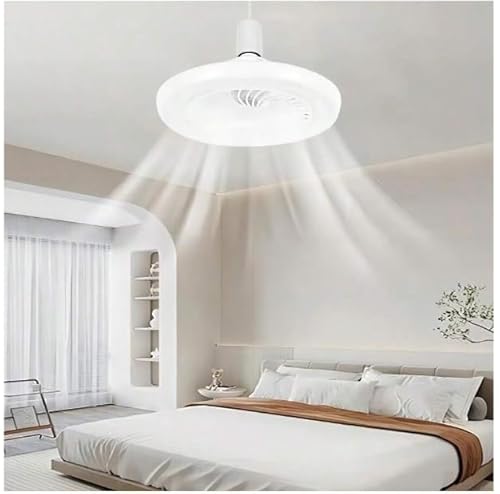 Lâmpada de Teto com Ventilador e Luz LED 30W, Controle Silencioso, Sem Controle Remoto
