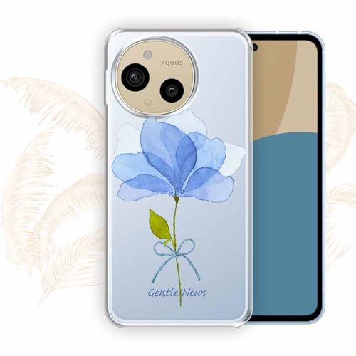 AnglersLife ソフトケース TPUケース AQUOS sense9 SH-53E / SHG14 / SH-M29 クリアケース アクオス センス9 ケース 花柄 青い花 嬉しいニュース