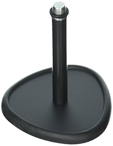 K&M König & Meyer 23230.500.55 Table Desktop Microphone Stand | Sound Absorbing Cast-Iron Triangular Shape Base | Standard 5⁄8'' Thread | For Musicians, Podcasts, Home Studio | German Made | Black #TOP2