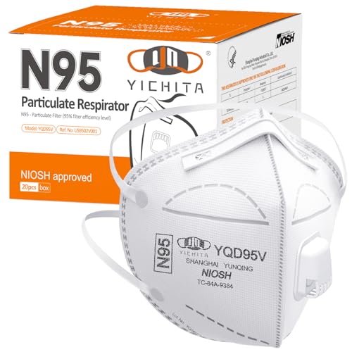 [YQ YICHITA] N95�}�X�N �R���i�΍� NIOSH�F�� � 20�� �܏� ���|���� ���̃}�X�N �g���̂ă}�X�N �K�� H5N1 �C���t���G���U ��Ì��� ��� �h�V�� �w�Z �a�@ �E�� �ʋ΂Ȃ� YQD95V