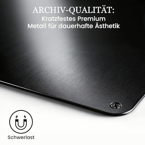 Qiytecno Magnettafel 40x60cm Mattschwarz GALERIE-FORMAT: Große Magnetwand & Fotowand Metall | Premium Pinnwand für Küche, Büro & Sammler - Schwerlast & Kratzfest