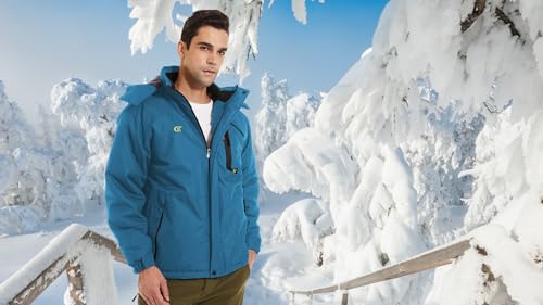 Image of QPNGRP Mens Waterproof Fleece Ski Jacket Windproof Winter Snow Coat