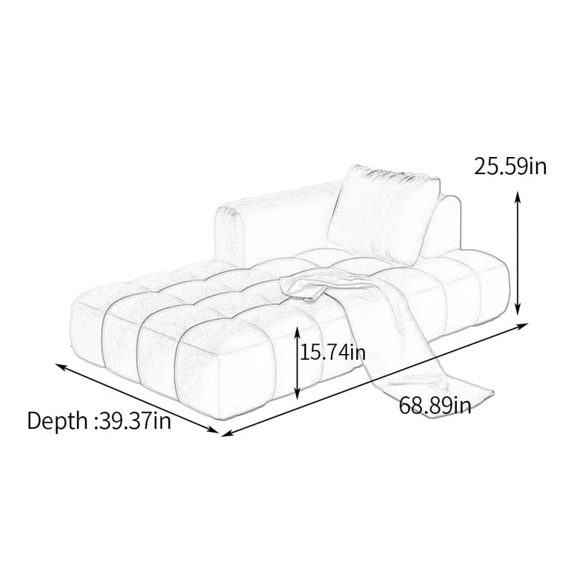 Image of LEGACY OF COMFORT Azure Solid Wood Frame Indoor Chaise Lounges Upholstered Chaise Lounge for Living Room