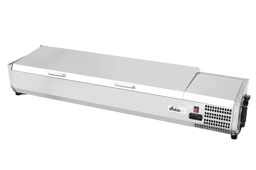 HENDI Vitrina expositora refrigerada GN 1/3 para servicio - 9x GN 1/3-230V / 180W - 0/8˚C - 2005x395x(H)290 mm