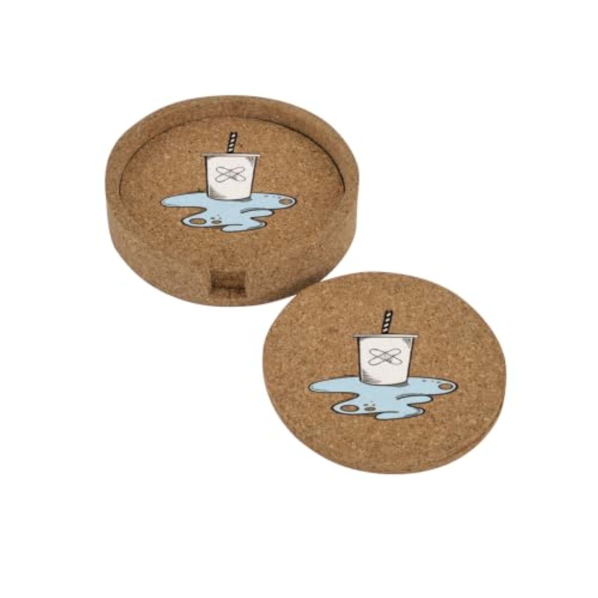 Printed Cork Coaster Set of 4, Home & Office Decor