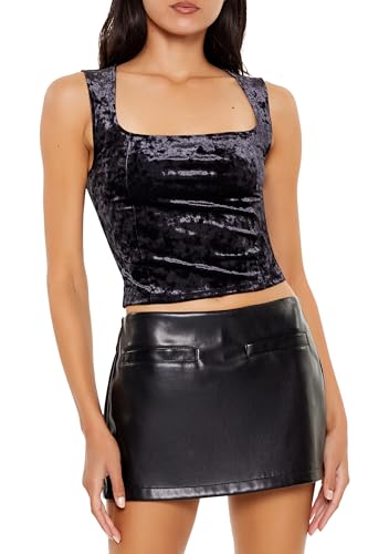 Haut court en velours écrasé vêtement mode femme style chic et tendance
