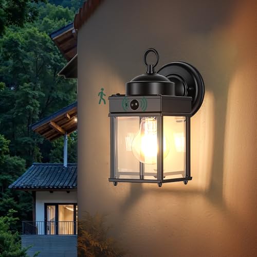 Kainozoic Motion Sensor Dawn to Dusk Sensor Outdoor Wall Light Fixtures Waterproof Black Exterior...
