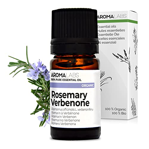 BIO - Aceite Esencial ROMERO VERBENONA - 5mL - 100% Puro, Natural, Quimiotipado y Certificado AB - AROMA LABS (Marca Francesa)