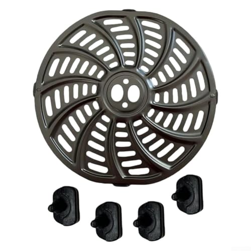 Sartén de placa para freidora de aire, piezas de repuesto para Gourmia GAF698/GAF686-23,8 x 23 cm, 6 cuartos de galón+4 protectores de esquina cuadrada