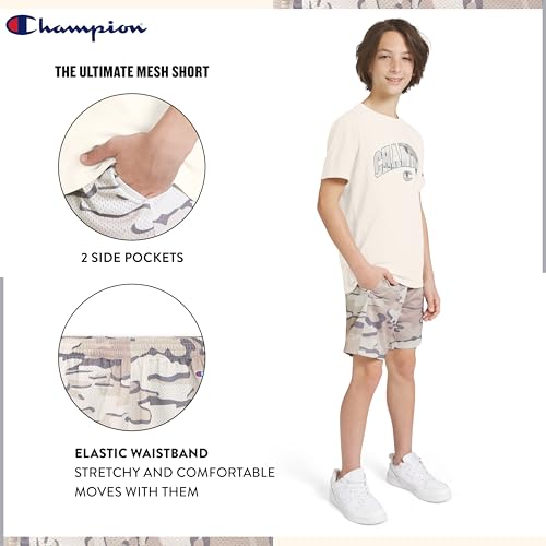 Image of Champion Boys 2 Piece Short Sleeve Shirt and Mesh Shorts Sets
