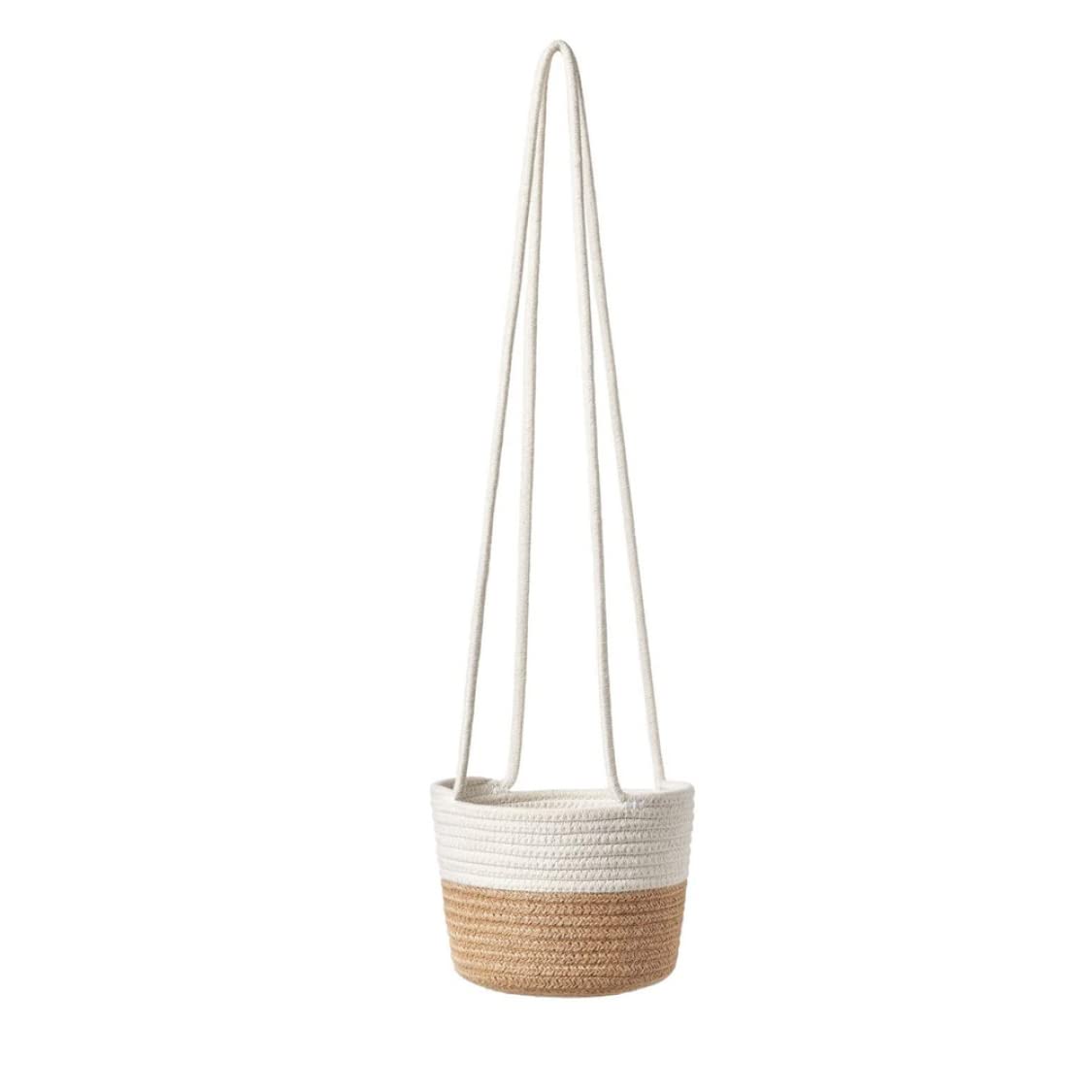 Cintres pour plantes de 14cm pot tissé en coton et panier suspendu