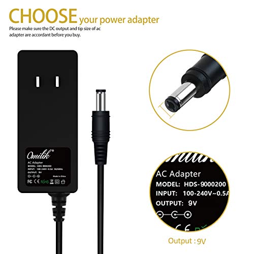 Omilik 9V AC Adapter Fits for Nautilus Elliptical R514 R514c R616 R614 R618 U514 U614 U618 E514 E514c Exercise Bike CY48-0901500 Nautilus 2000 NR2000 NB2000 Recumbent Trainer Exercise Upright Bike