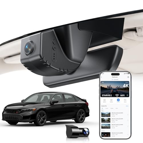 OVAMAN OEM-Fit 4K Black Dual Dash Cam for Honda Civic