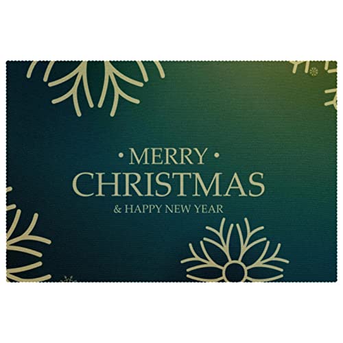 Set de table vert fonce lavable pour eviter les taches de Noel - 2
