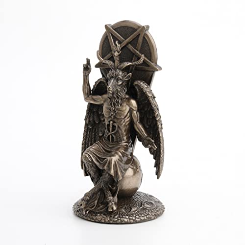 Estatua Baphomet Sentado en Globo 21.6 cm Bronce miniatura 3