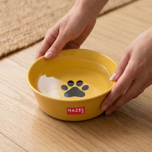 Image of HAZEL Pet Food & Water Bowl Set | Metal Feeding Bowls for Dogs & Cats | Paw Print